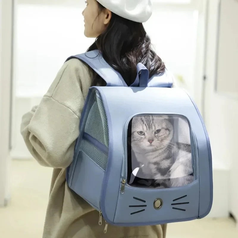 Portable Outdoor Breathable Cat Carrier Backpack Shoulders Bag for Cats and Small Dogs Transport