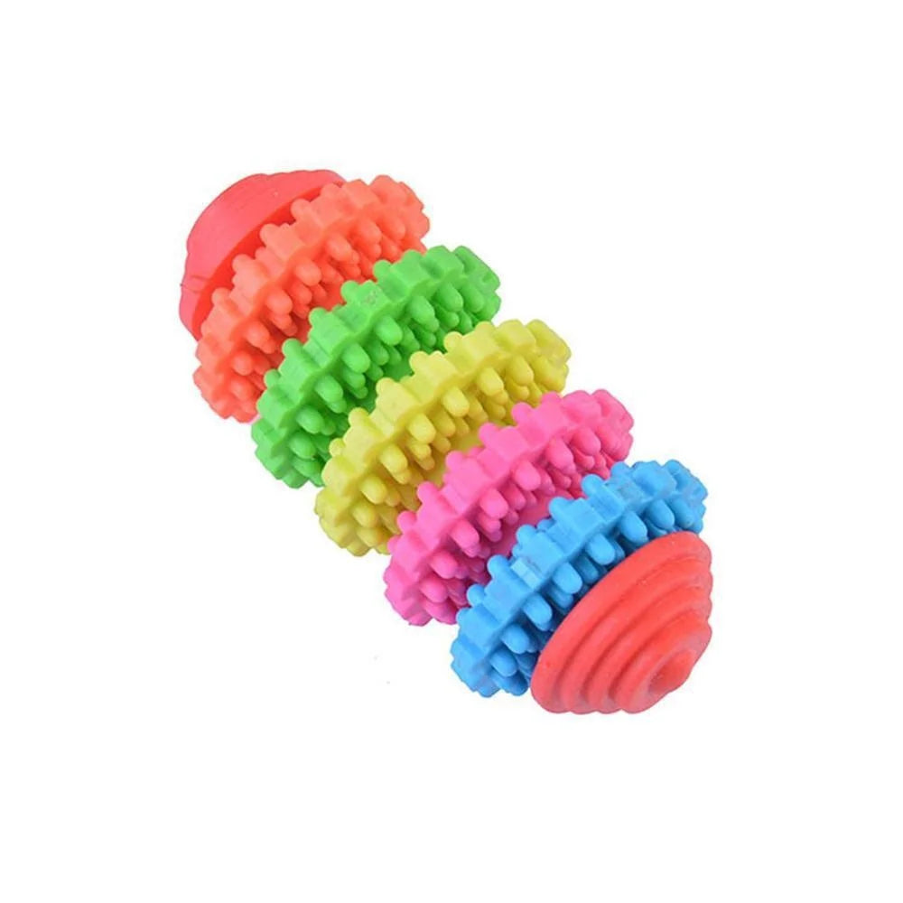 Durable Rubber Pet Chew Toy Colorful Swivel Gear Gums Cat Dog Clean Teeth Molar Bite Toy