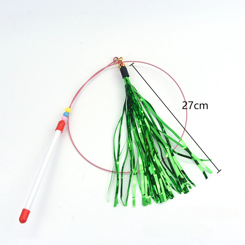 Wire Feather Cat Tickling Stick Pet Products for Cats Pet Cat Toys Interactive Cat Stick Toy Kitten Playing Pet Accessories