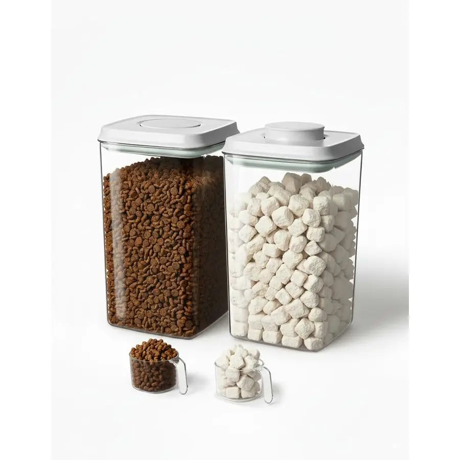Food Storage Container with 130ml Scoop 4L 4.2qt Airtight Dog Food Container for Kibble amp Treats, BPAFree Cat Food Storage Con