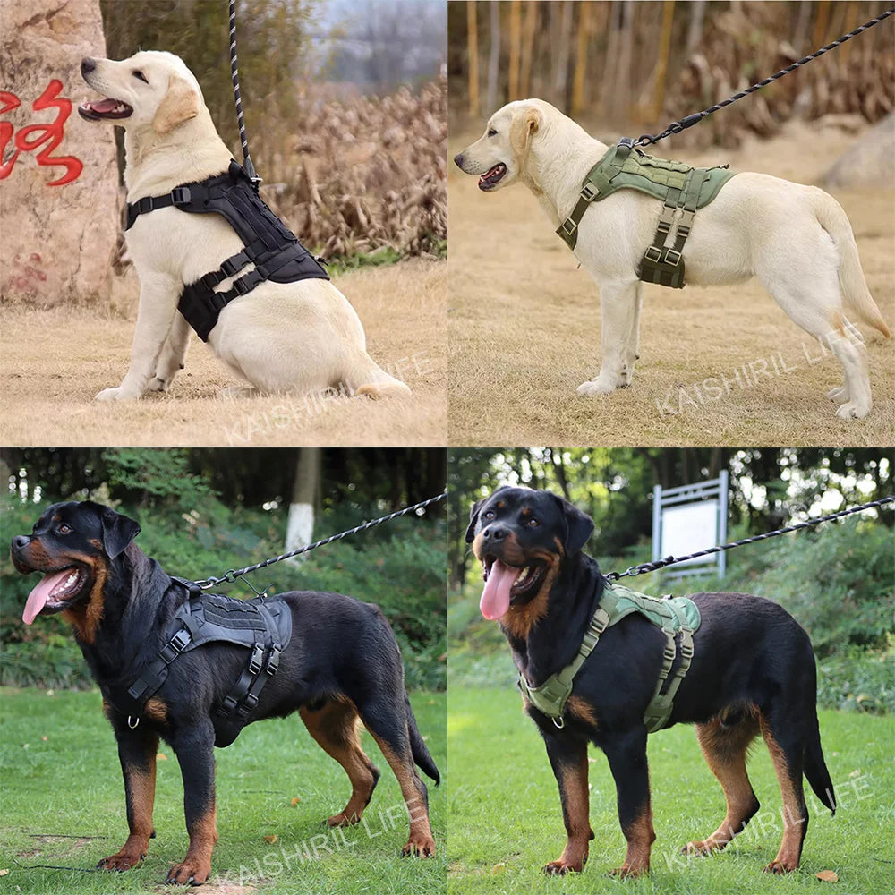 Large Dog Tactical Harness Outdoor Waterproof Explosion-Proof Traction Rope Harness Medium and Large Working Dog Vest