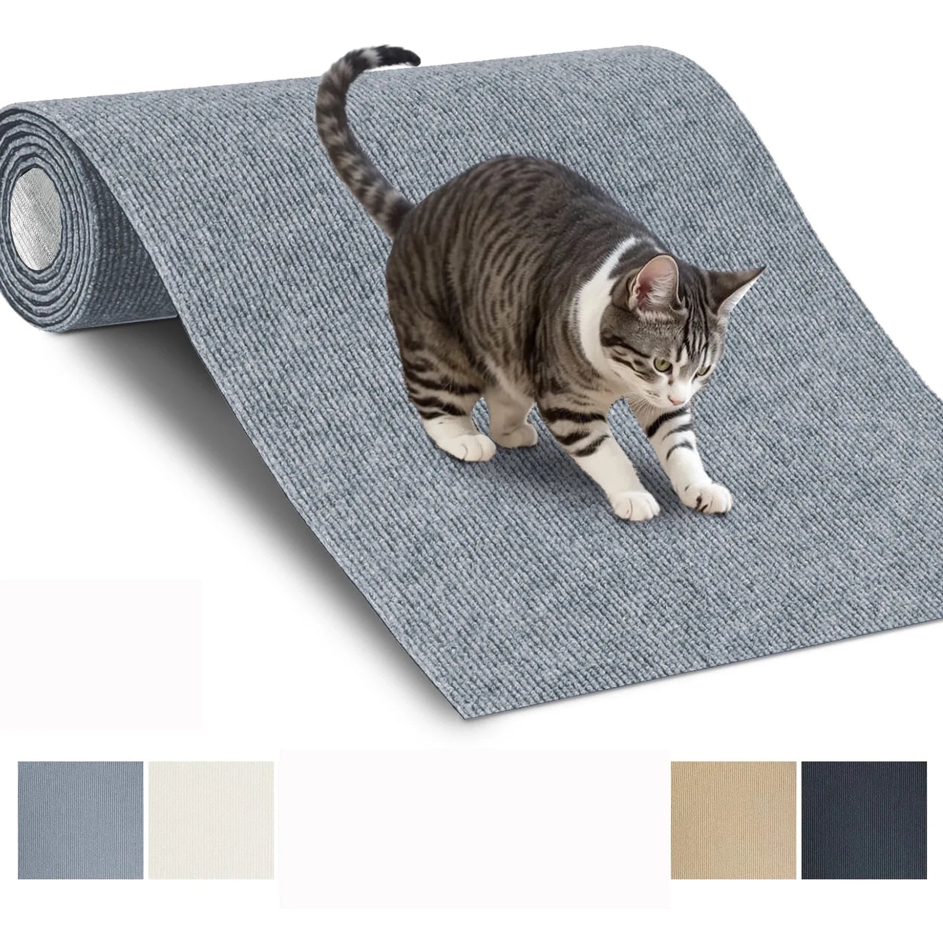 Wall Anti Cat Scratch Sofa DIY Cats Scratch Board Sofa Protection Paws Sharpen Trimmable Self-adhesive Carpet Cats Scratch Board