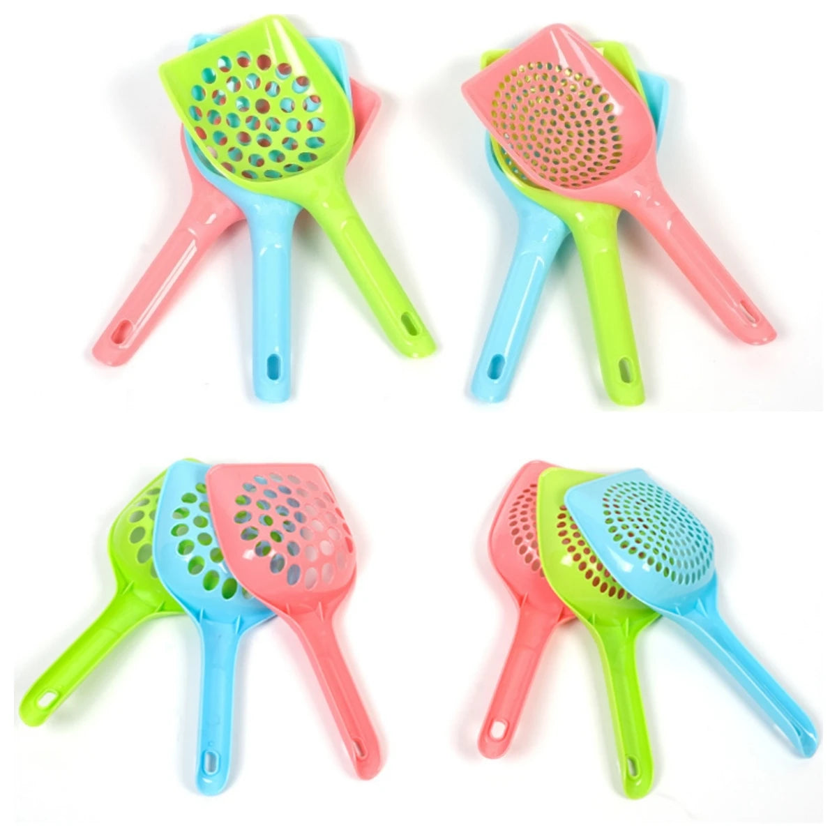 1Pc Cat Litter Shovel Pet Cat Cleaning Artifact Thickened Kitten Handle Cat Litter Scoop Large/Small Round Hole Cat Poop Shovel