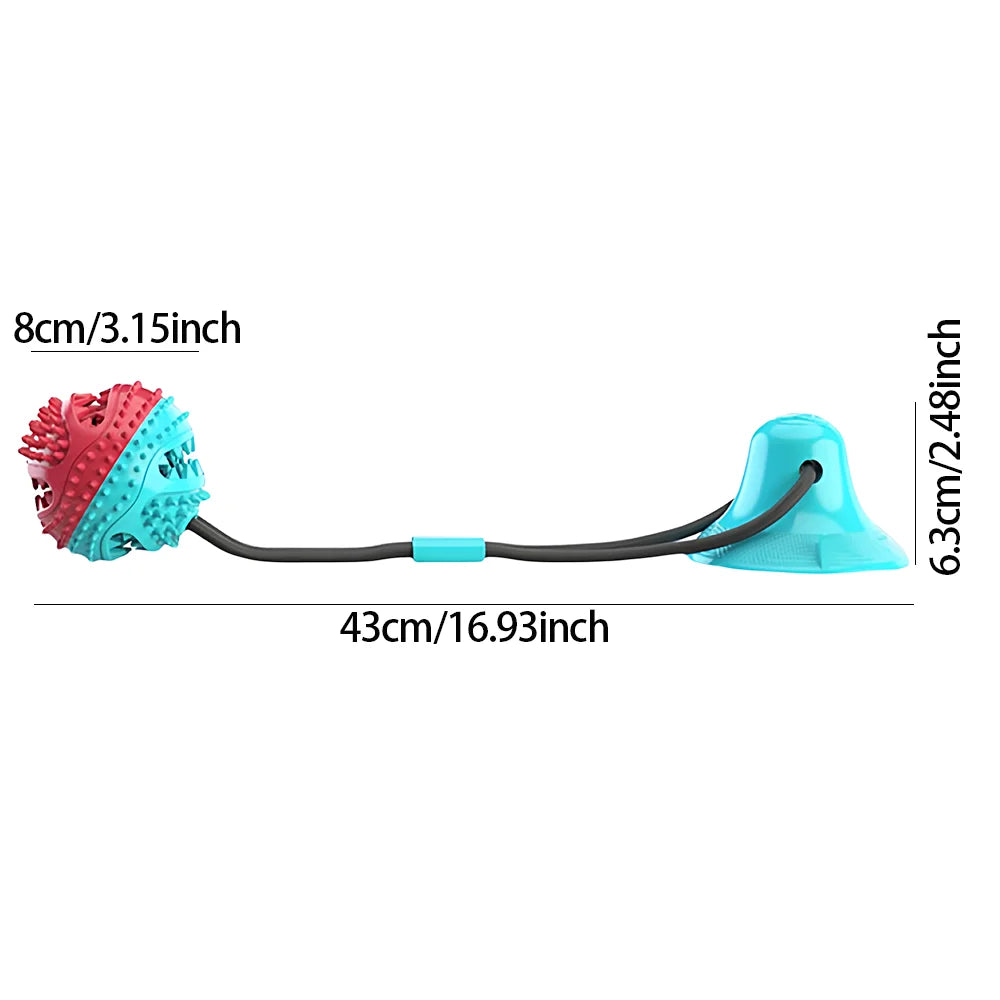 Pet Chew Toy, Bestseller Teething Licking Treat Dispenser Ball with Suction Cup, Durable Puppy Dog Chewing Toy, 1PC