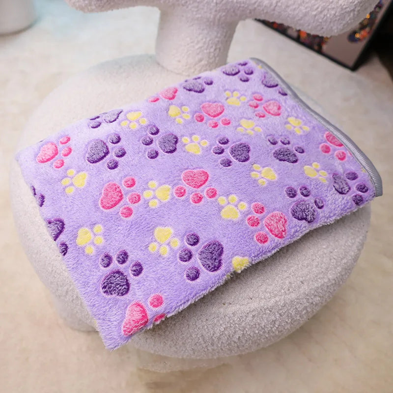 Dog Beds Mats Pet Products Cat Footprints Dog Blankets Kennel Cushions Fleece Warm Dog Blankets Pet Supplies Home Carpet Doormat