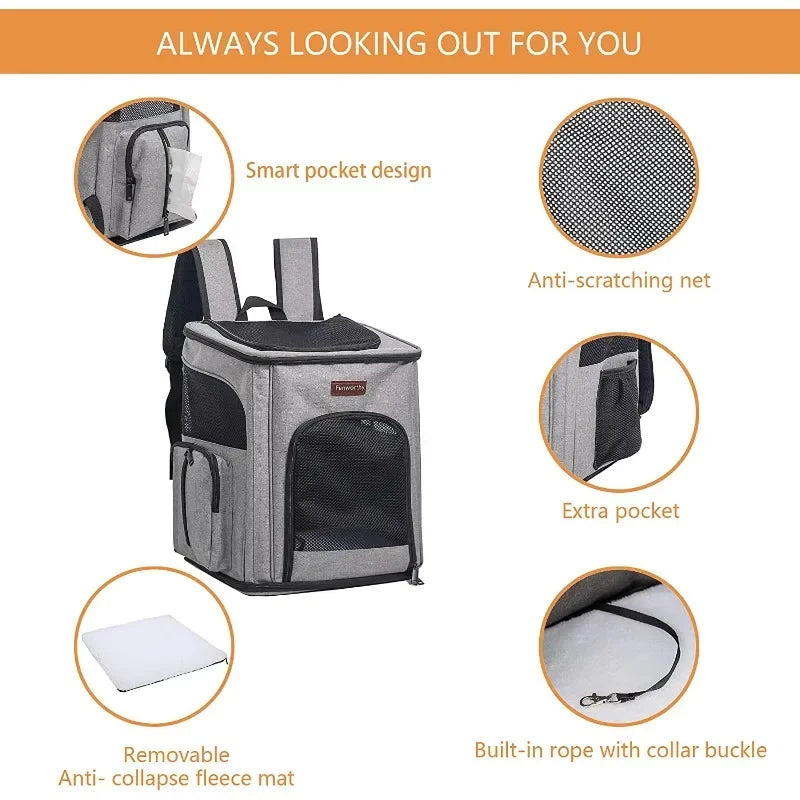 Pop CANBOUN PET Airline Approved Cat Backpack,dog Hiking Backpack,small Pet Carrier Cat Backpack Carrier Travel Great Ventilatio