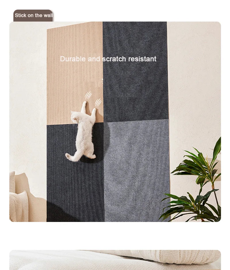 Cat Scratcher Sofa Protector Cats Scratcher Pad Board Protection Trimmable Self-adhesive Carpet Corner Wall DIY Cat Scratch Mat