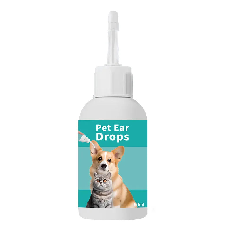 60ML Pet ear wash Cats and dogs ear water cleaning ear mite ear drops ear drops Department care pet cleaning products
