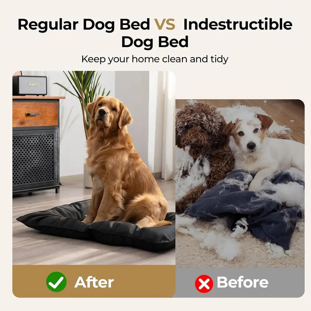 Indestructible Dog Bed for Aggressive Chewers - Durable, Washable & Waterproof Crate Pad for Small Dogs (X-Small 17x23)
