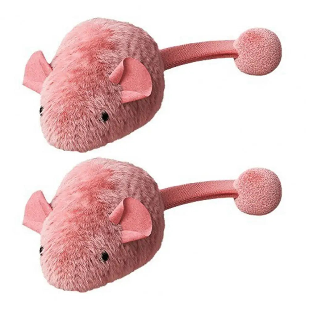 Interactive Mouse Cat Toy Electric Squeaky Plush Mouse Simulated Mouse with Night Fluorescence for Indoor Cats