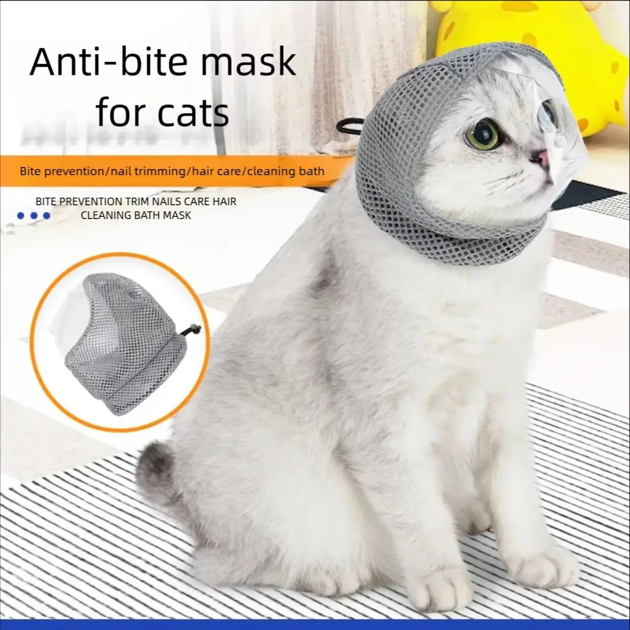 New Cat Head Cover Licking Scratching Eating Breathable Cats Suitable Pets Cat mask Visible Transparent