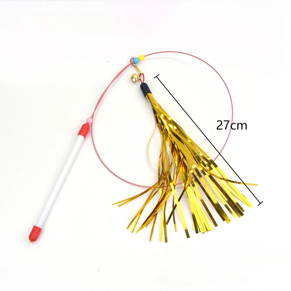 Wire Feather Cat Tickling Stick Pet Products for Cats Pet Cat Toys Interactive Cat Stick Toy Kitten Playing Pet Accessories