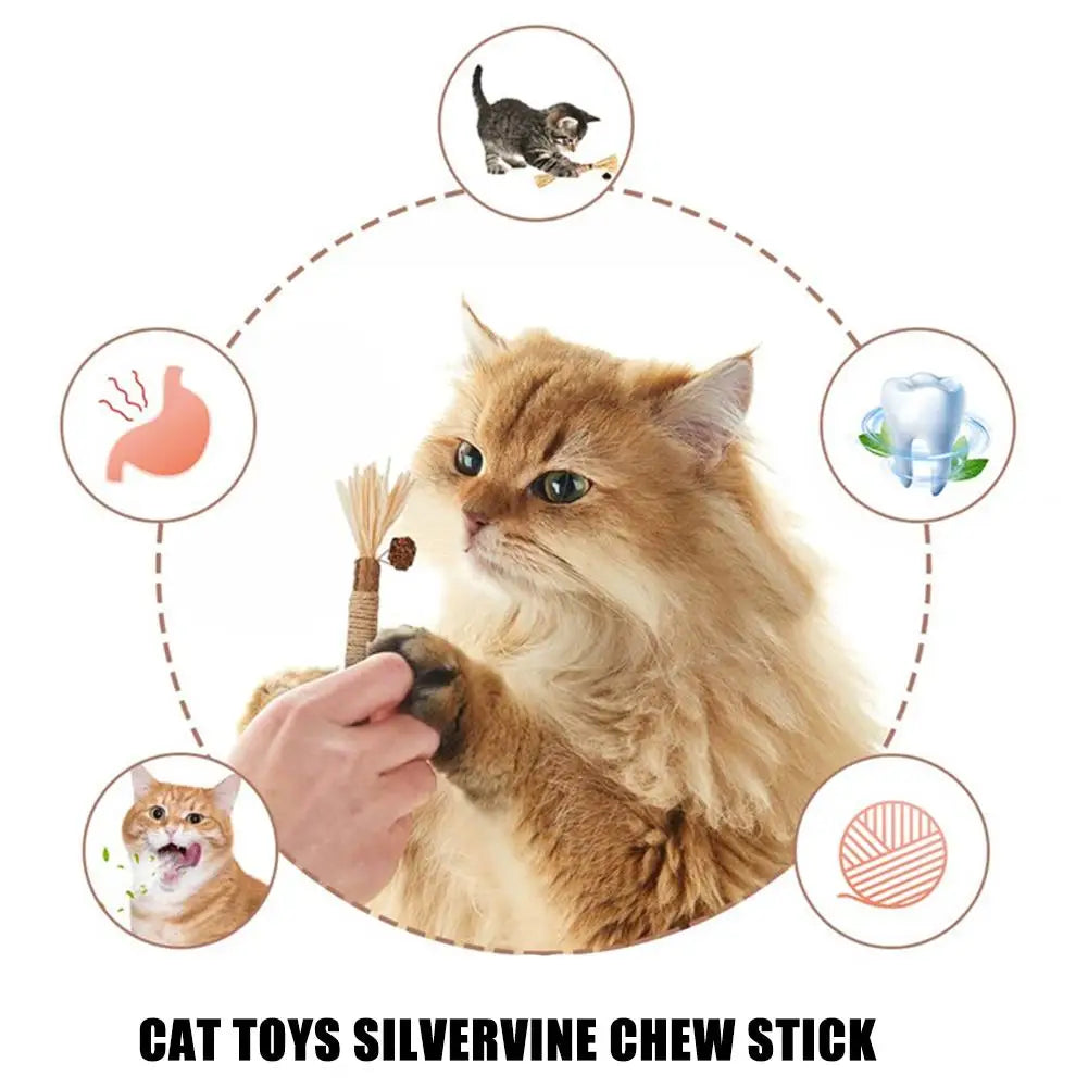 Cat Toys Silvervine Chew Stick Kitty Mutianli Grass Pet Supplies Cleaning Teeth Stick Pet Bite Cat Toy Hemp Rope