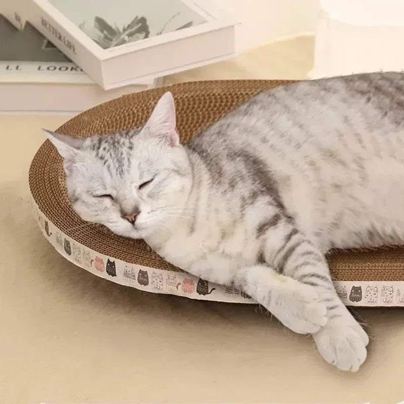 New Cat Scratcher Cat Scratcher Round Oval Corrugated Cardboard Claw Grinding Interactive Toy Cat Bed Nest Cat Accessories