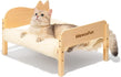 MEWOOFUN Cat Hammock Bed Elevated Pet Bed 21.7" X 16" Floor Standing Dog Bed Pet Resting Hammock for Cats Dogs Plush Beige
