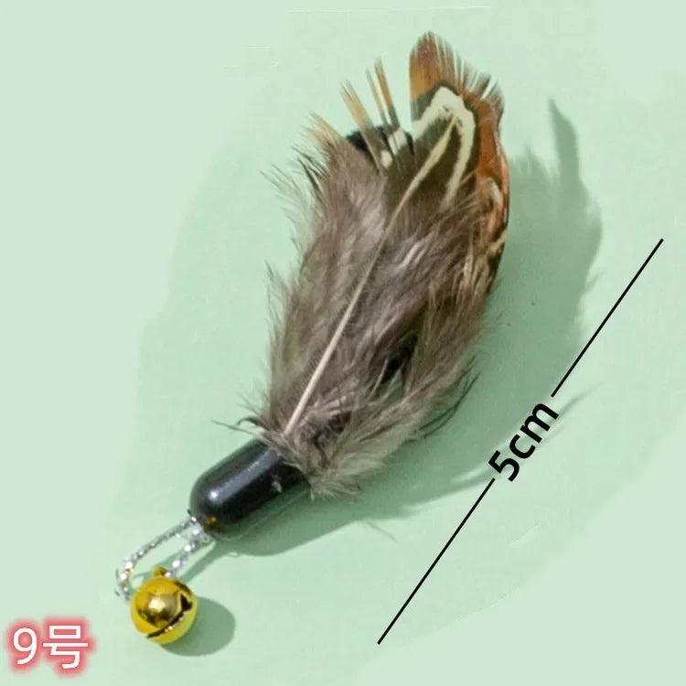 Cat Toys Interactive Replacement Cats Feather Toy Kitten Set Feather Replacement Head Cat Stick Pet Products Cat Toy