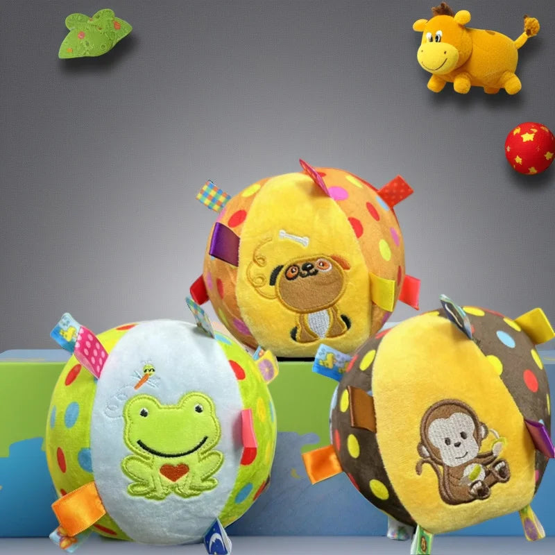 Plush Dog Chew Toy Ball With Bells Interactive Pet Toy For Small Large Dogs Cats Puppy Teeth Cleaning Durable Fun Play Ball