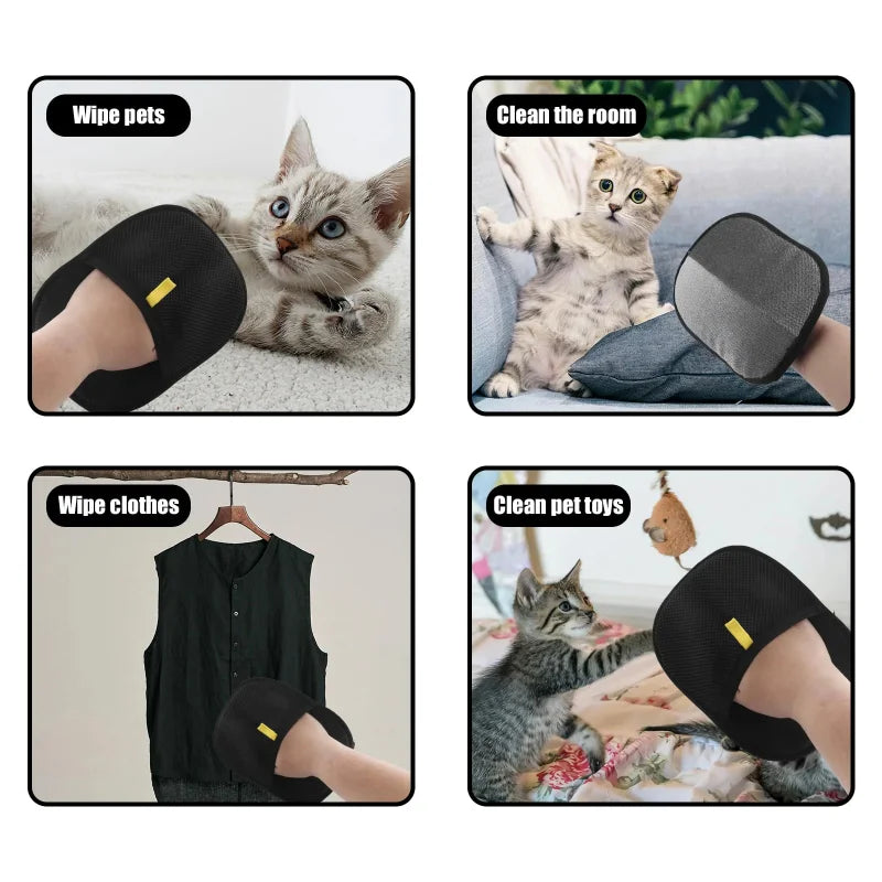Large Size Upgraded Pet Shedding Gloves, Upgraded Five-Finger Static Pet Hair Gloves, Reusable Magic Brush Pet Shedding Tool