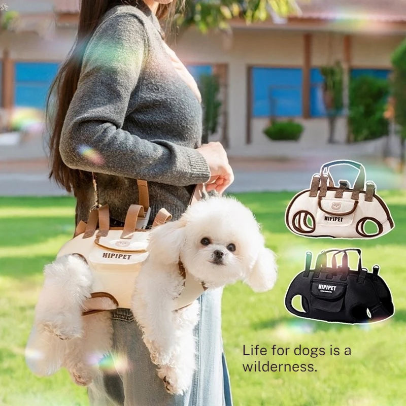 Adjustable Shoulder Pet Carrier Small Dogs Medium Cats Outdoor Carrying Bag with Harness Clip Handheld for Hiking Daily