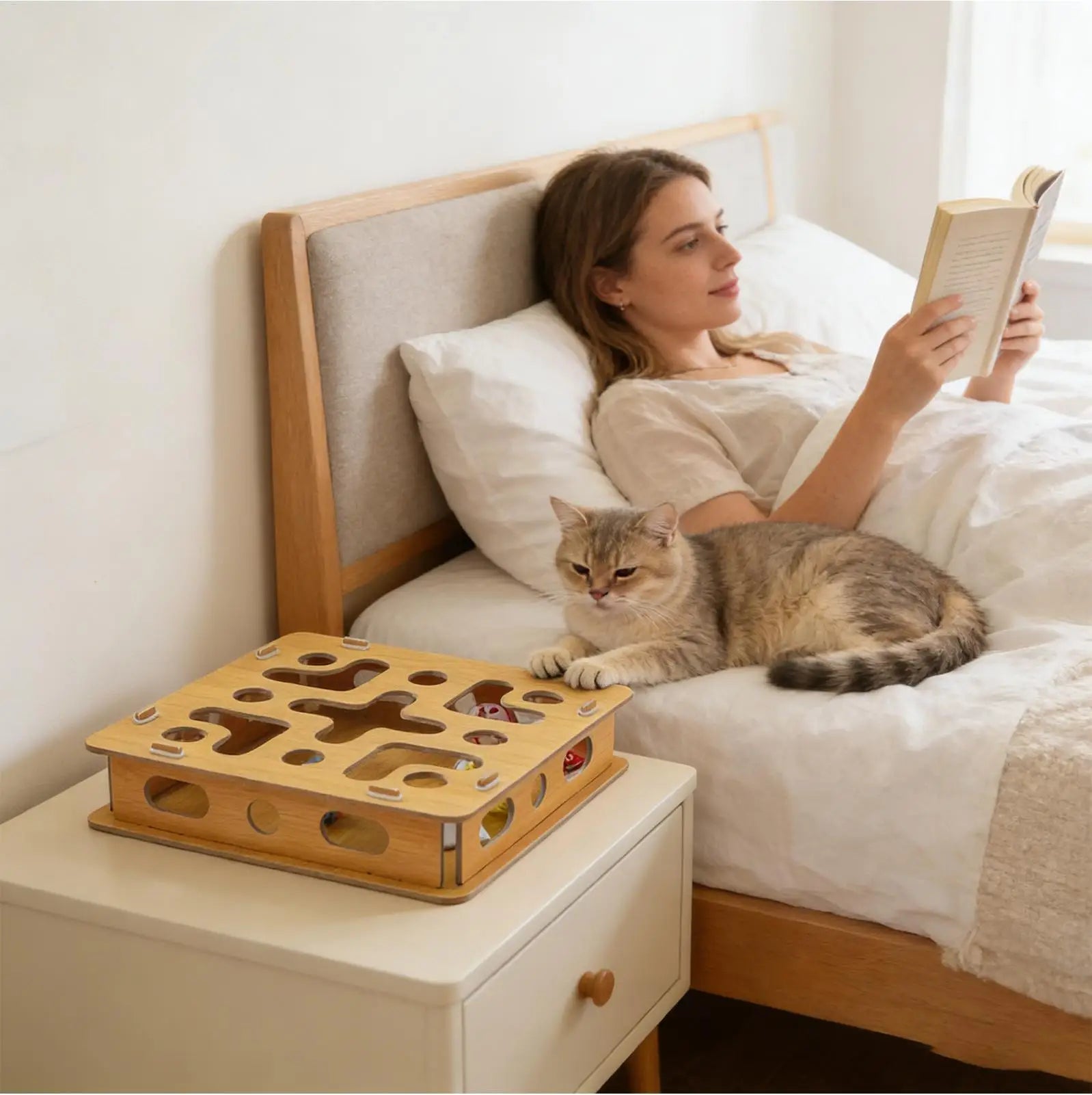 Cat Nail File Box Interactive Scratcher With Bell Cat Scratch Puzzle Nail File For Indoor Kittens Pet Engages Instincts