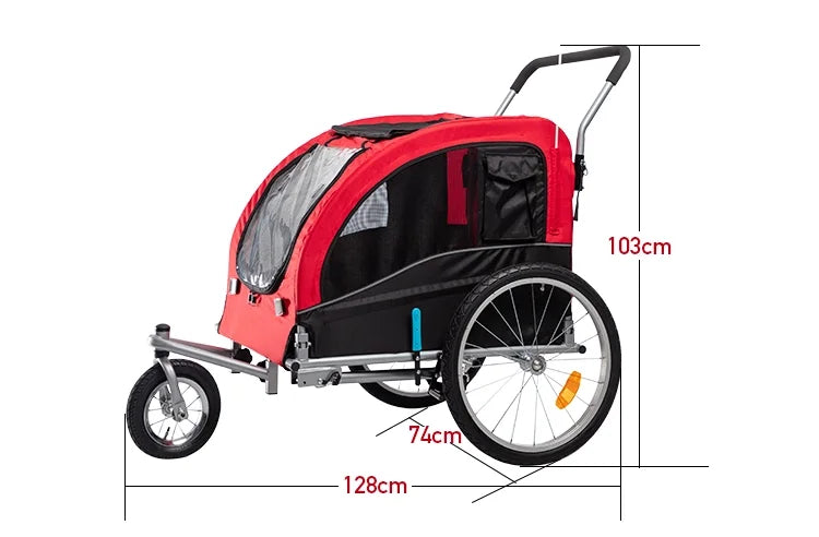 Double Wheels Bike Pet Cargo Trailer Stroller For Dogs