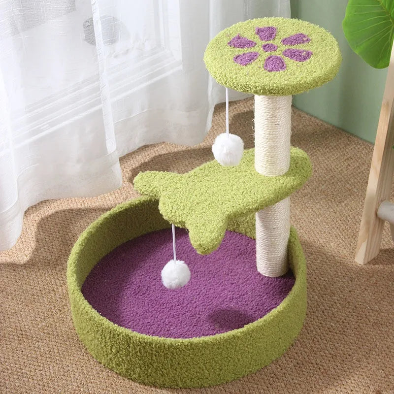 Grinding Claws to Relieve Stuffy Cats Climbing Frame Toys Cute Cactus Shape Cat Tower Vertical Durable Cat Scratcher Play Game