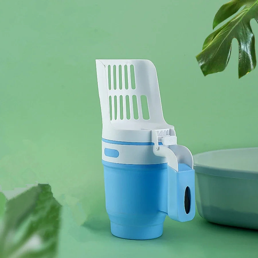 1Pc Detachable Cleaning Products Multi-functional Cat Litter Shovel Comes with Trash Cat Poop Shovel with Baffle