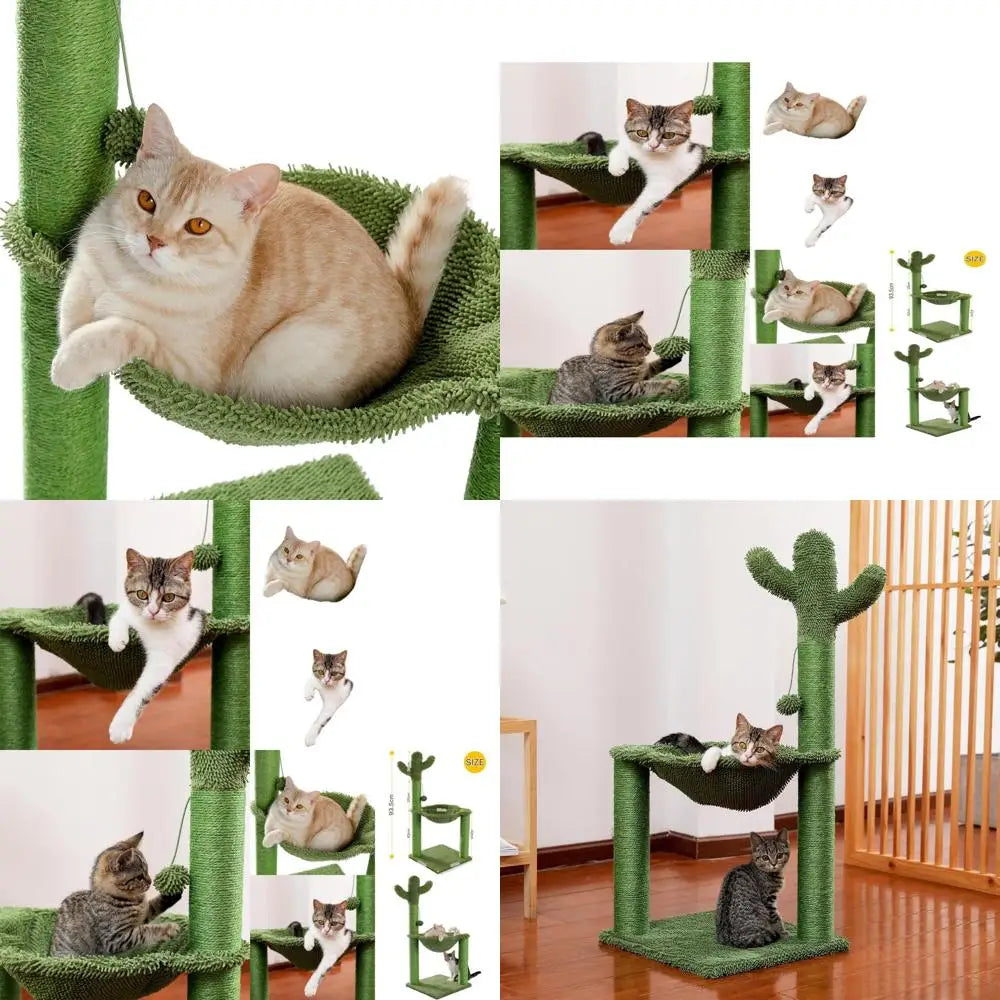 Indoor Cat Tower with Stable Flower-Themed Perches, Scratching Posts, and Toys for Kittens and Small Cats