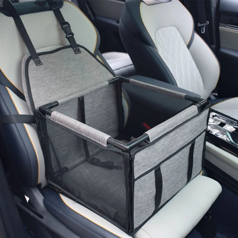 Pet Dog and Cat Safety Car Seat  Cover Foldable Hammock Pet Harness Cat Bag Basket Stable and Foldable Travel Dog Car Seat
