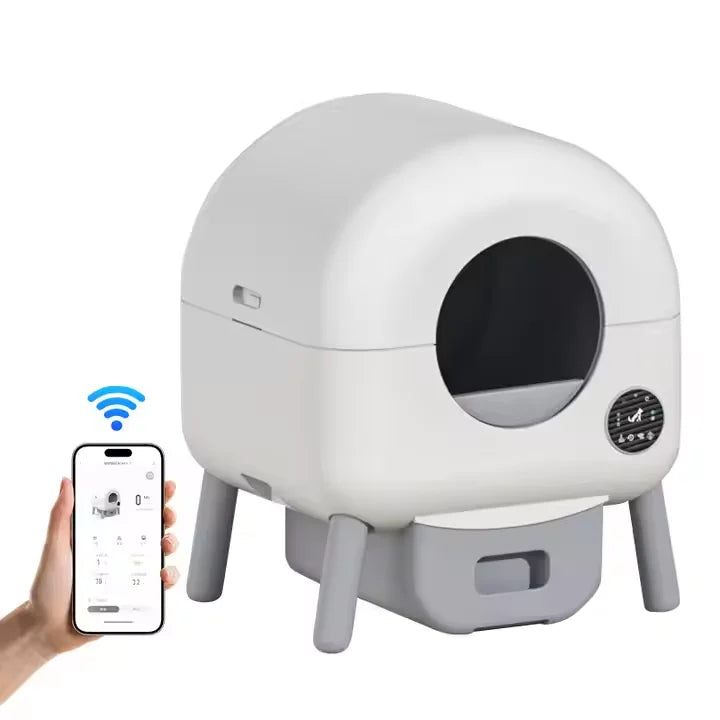 Factory Smart Cat Toilet 76L Large Space APP Remote Control One Click Poop Removal Automatic Self Cleaning Litter Box for Cats