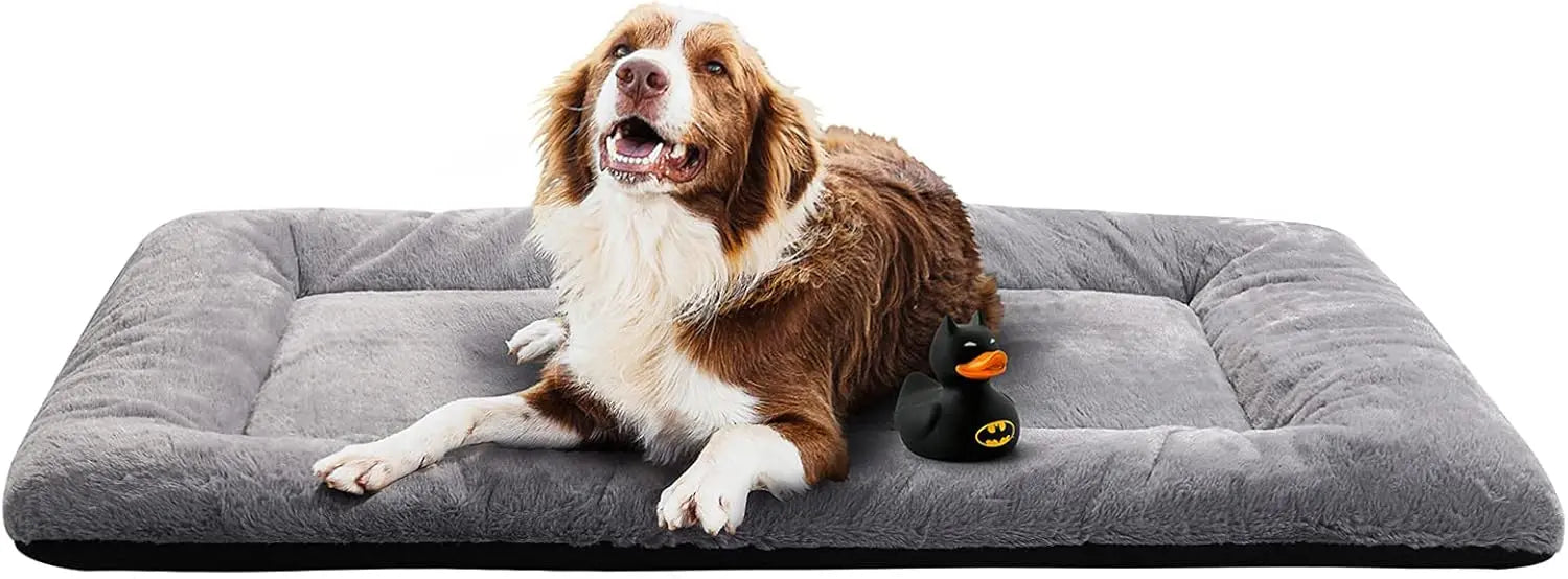 Ultra Soft Dog Beds Anti-Slip Washable Crate Pad for Medium to Large Dogs Cozy Sleeping Mat Kennel Pad in Two Sizes Available