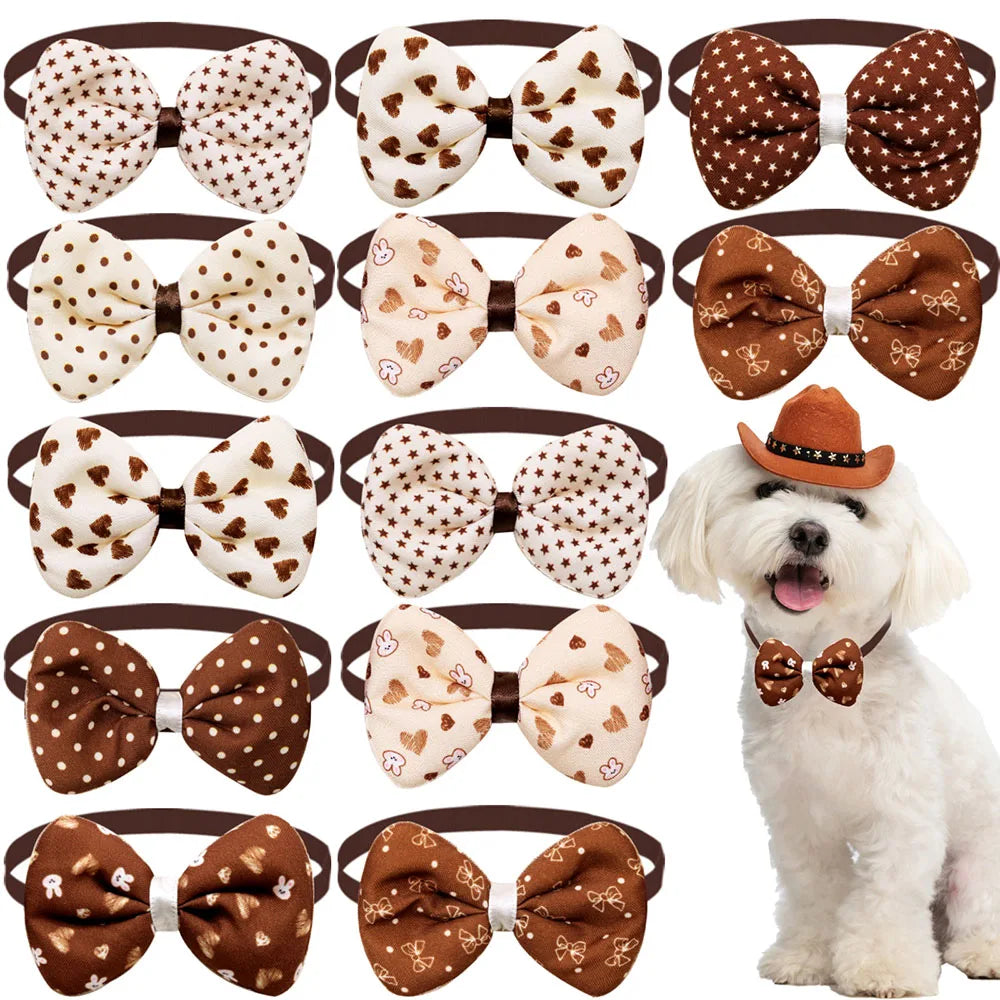50pcs Dog Bowties Fashion Adjustable Pet Bow Tie Neckties For Small Dogs Cats Grooming Accessories Dog Supplies Pet Products
