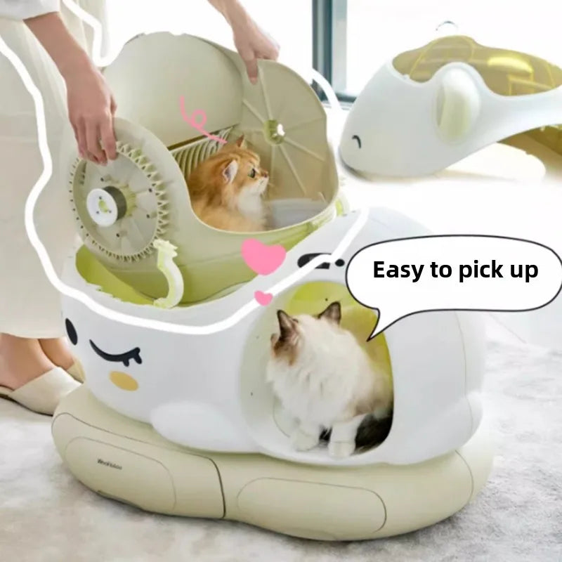 Smart Automatic Open 10L Cat Litter Box Large Deodorizer Anti Splash Shovel Machine Low Noise Timed Cleaning Cat Litter Box