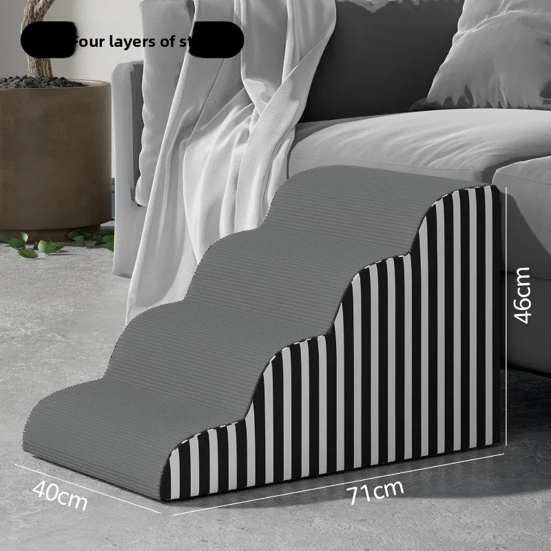 Pet Steps for Small Dogs Highly Elastic Sponge Dog Stairs Non-Slip Pet Ramp Portable Puppy Ladder for Sofa and Car Access