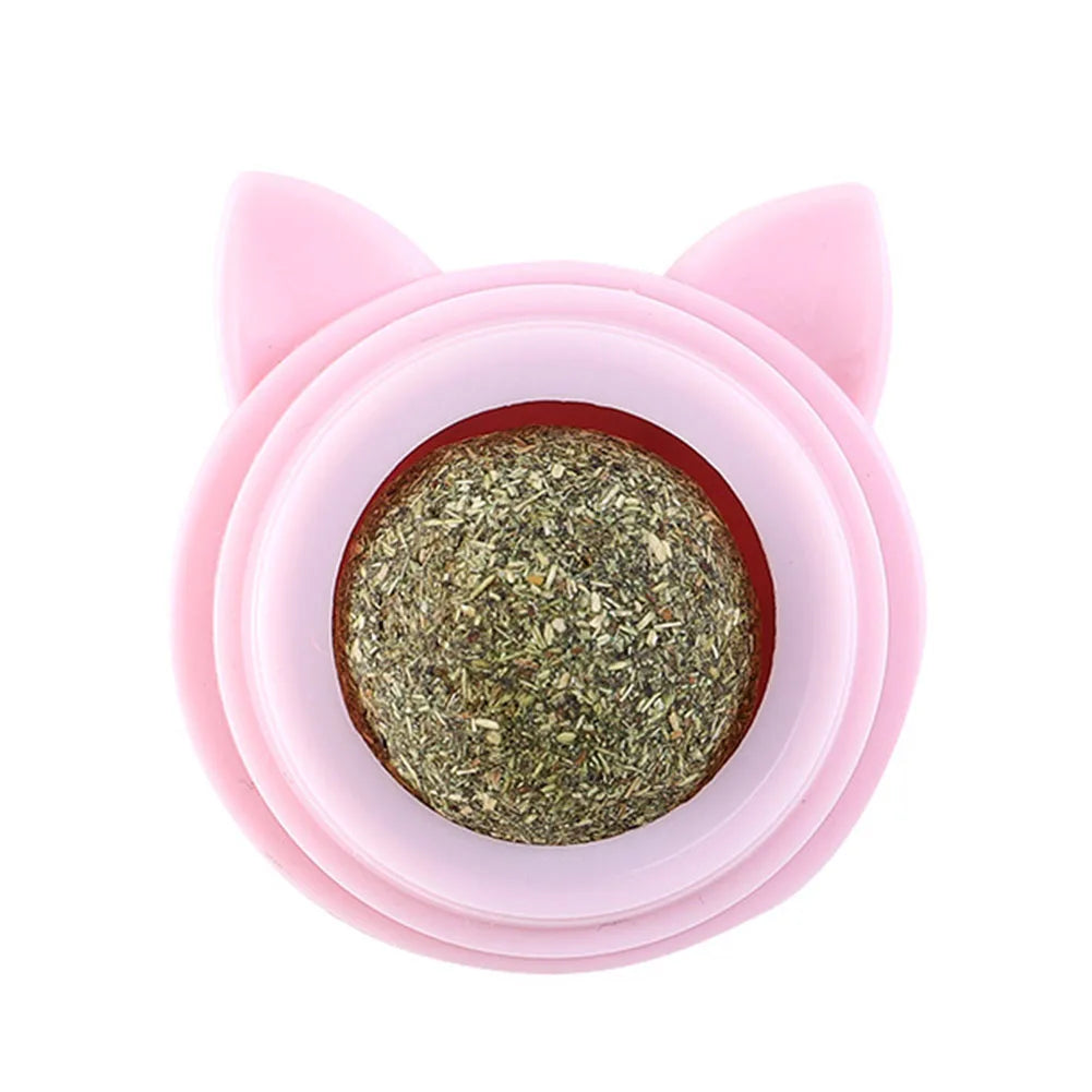 Rotatable Catnip Energy Ball Natural Safe Catnip Edible Lick Balls Catnip Wall Balls for Cats Teeth Cleaning Pet Health Supplies