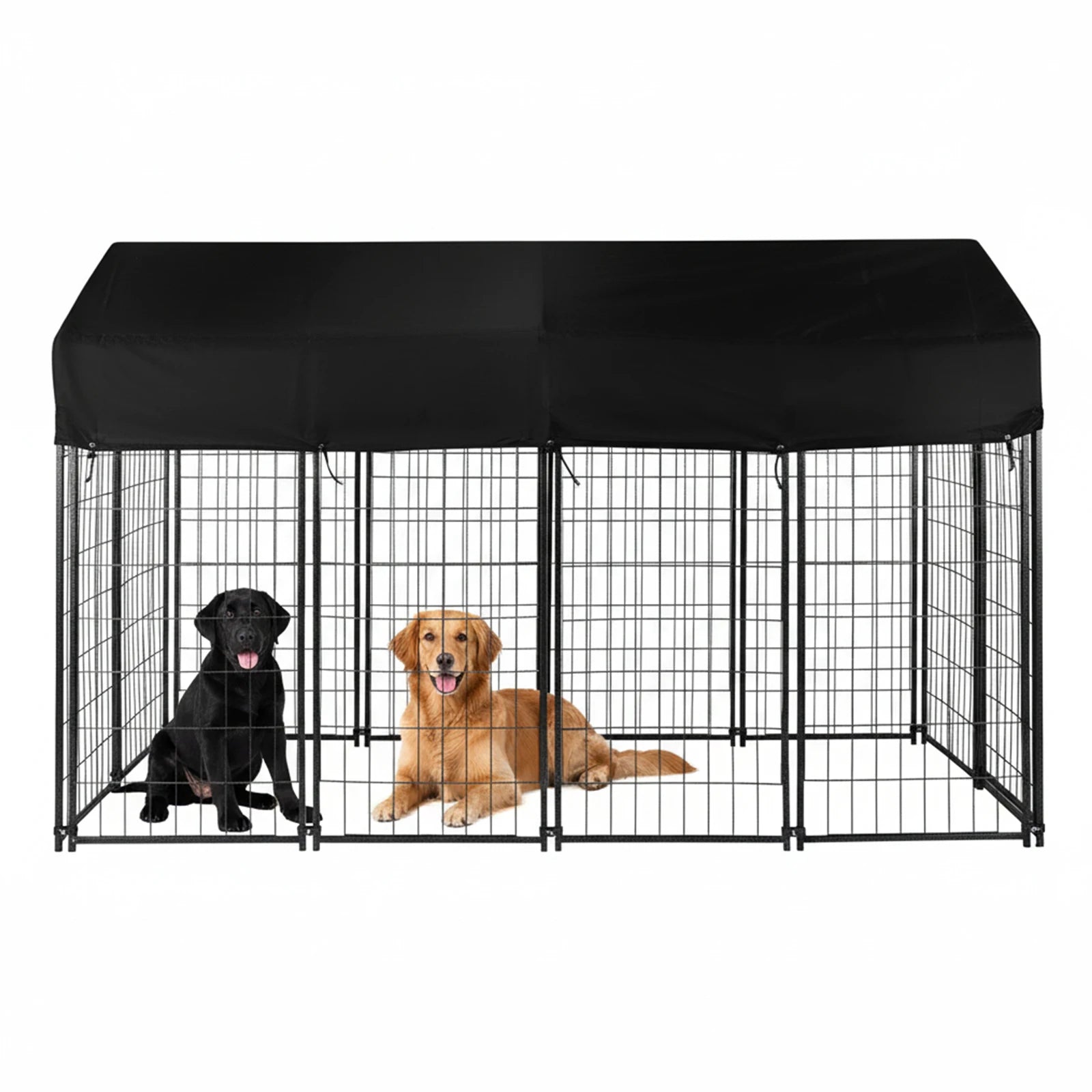 Outdoor Secure Wire Crate Kennel Waterproof Tarpaulin Heavy Duty Welded Wire Steel Dog Playpen Fence for Medium To Small Dog