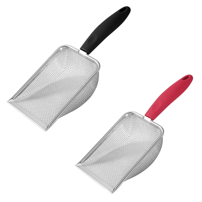 Cat Litter Scoop,Durable Litter Cleaner Corner Shovel,Stainless Steel Mesh Litter Shovel,Easy To Clean Sand Waste Easy To Use A