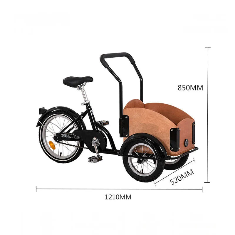 Front Box Cargo Bike For Kids Or Pets, 3 Wheels Adult Riding Tricycle Carrier Can Carry Dogs Cats