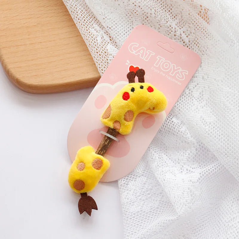 Natural Catnip Wood Cat Toy Safety Molar Toothpaste Branch Cleaning Teeth Cat Snacks Kitten Toys Cute Doll Pet Supplies