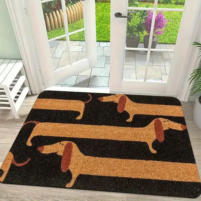 An Interesting Sausage Dog Floor Mat Anti Slip and Washable Fun Pet Home Decoration Easy To Clean and Durable Floor Home Mats