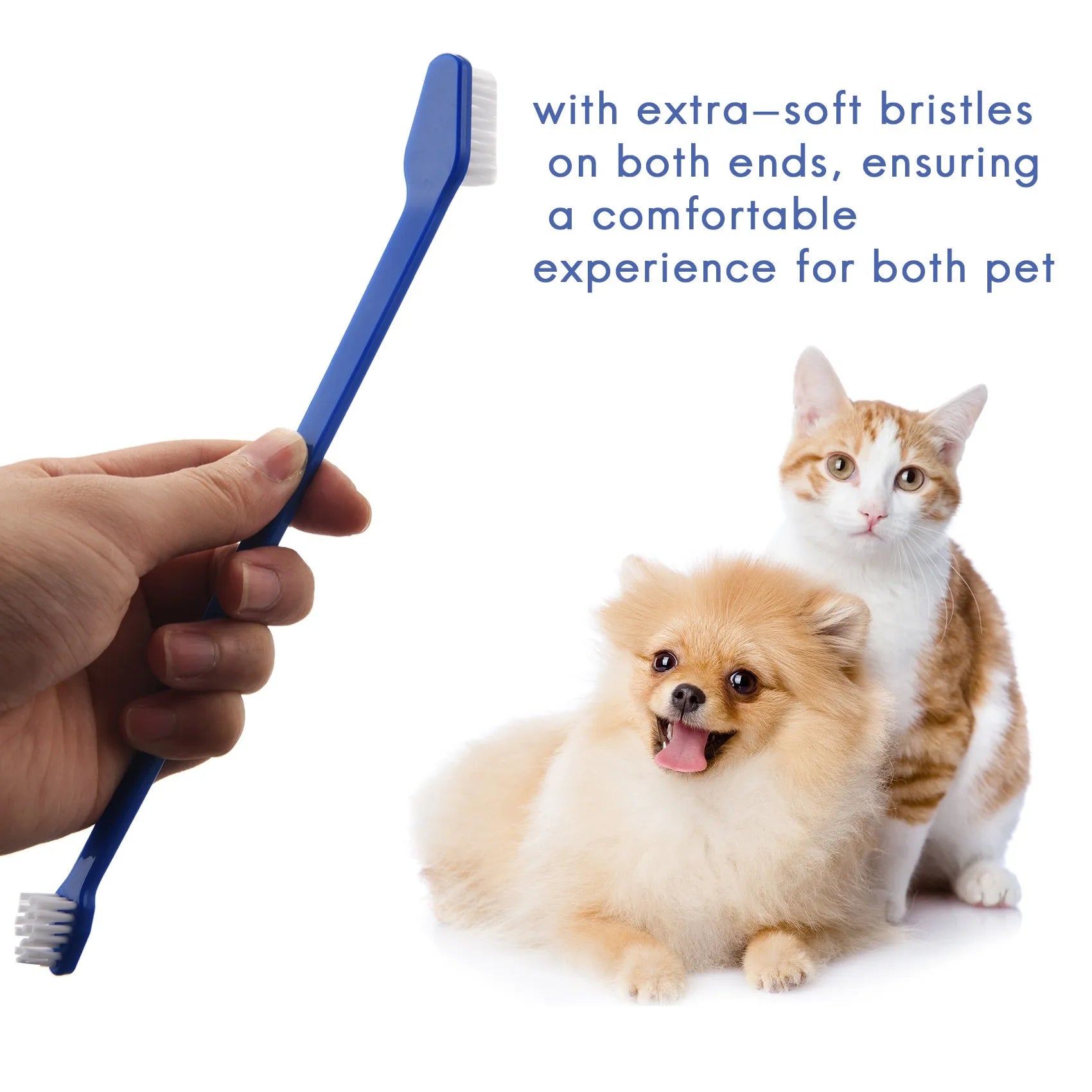 50 Piece Cat Dog Pet Toothbrush Set Double Headed Convenient Dental Finger Brushes for Safe Dog Cat Dental Care GSY
