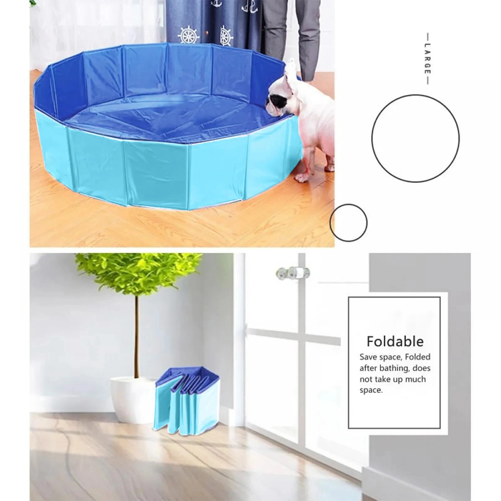Summer Foldable Pet Swimming Pool Dog Bathtub Cold Mat 49x10cm Cleaning Water Basin Pet Supplies