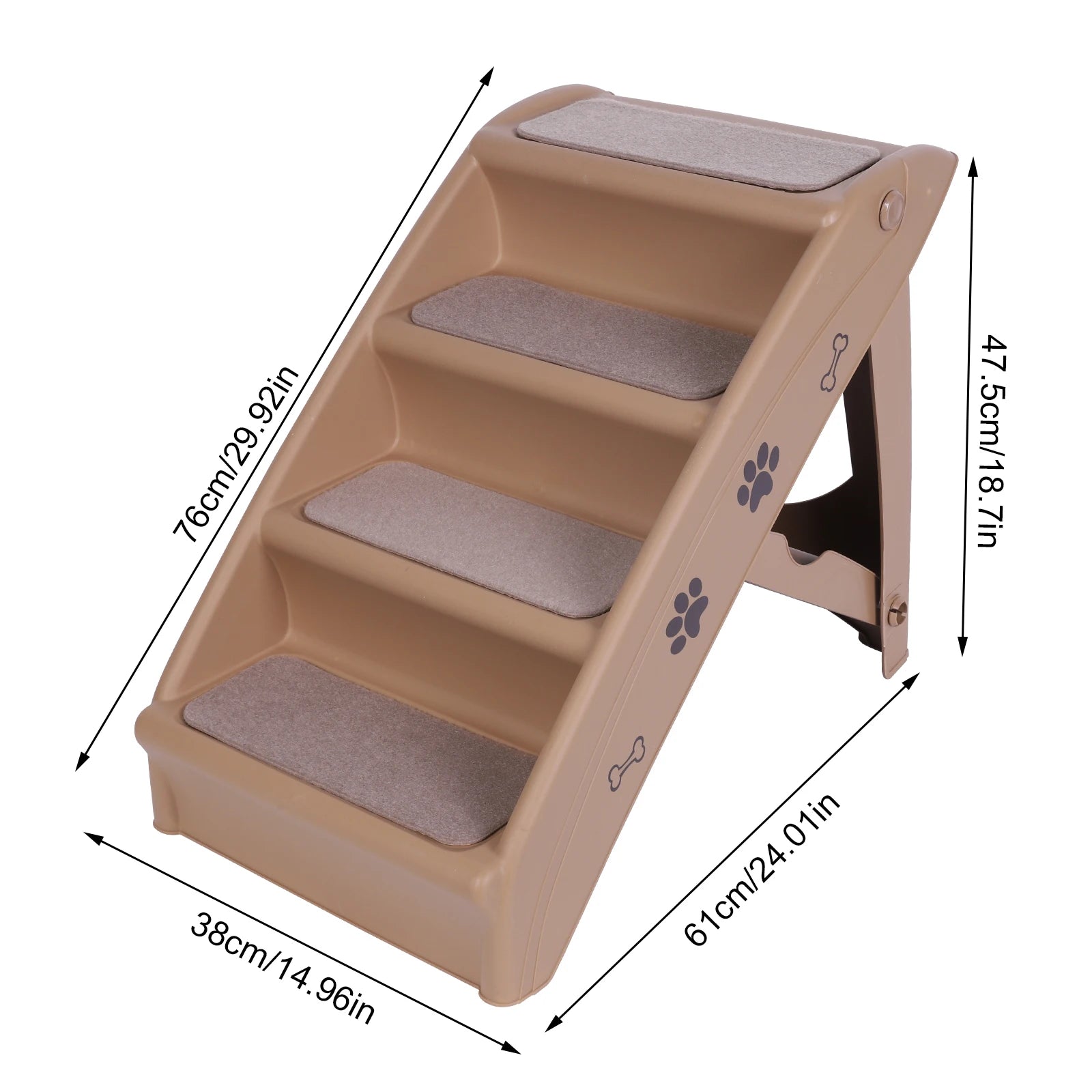 4-Step Pet Dog Stairs Folding Indoor Pet Steps Non-Slip Dog Stairs Ramp Sofa Ladder Pet Furniture for High Bed Chair Couch Sofa