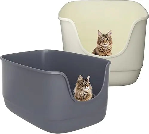 Extra Large Jumbo Cat Litter Box for Multiple Cats, 24.6L x 18.3W x 12.2H, Open Top Design, Ideal for Large Feline Families