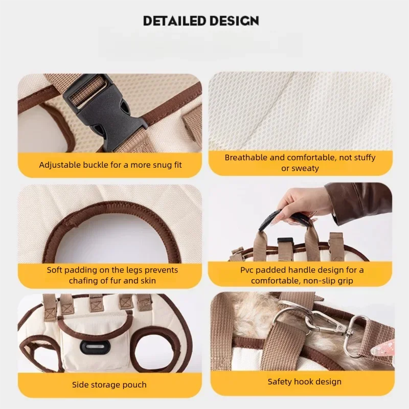 Pet Carrier Bag Pet Sling Bag For Cats Small Dogs Multi Use Convertible Shoulder Handheld Crossbody Backpack Cute Cartoon Design