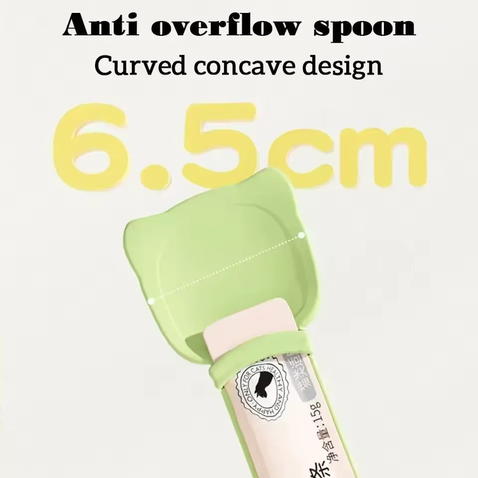 Cat Feeder Cat Strip Squeeze Spoon Pet Liquid Snack Spoon Liquid Feeding Food Squeezer Without Residue Cat Feeder Pet Supplies