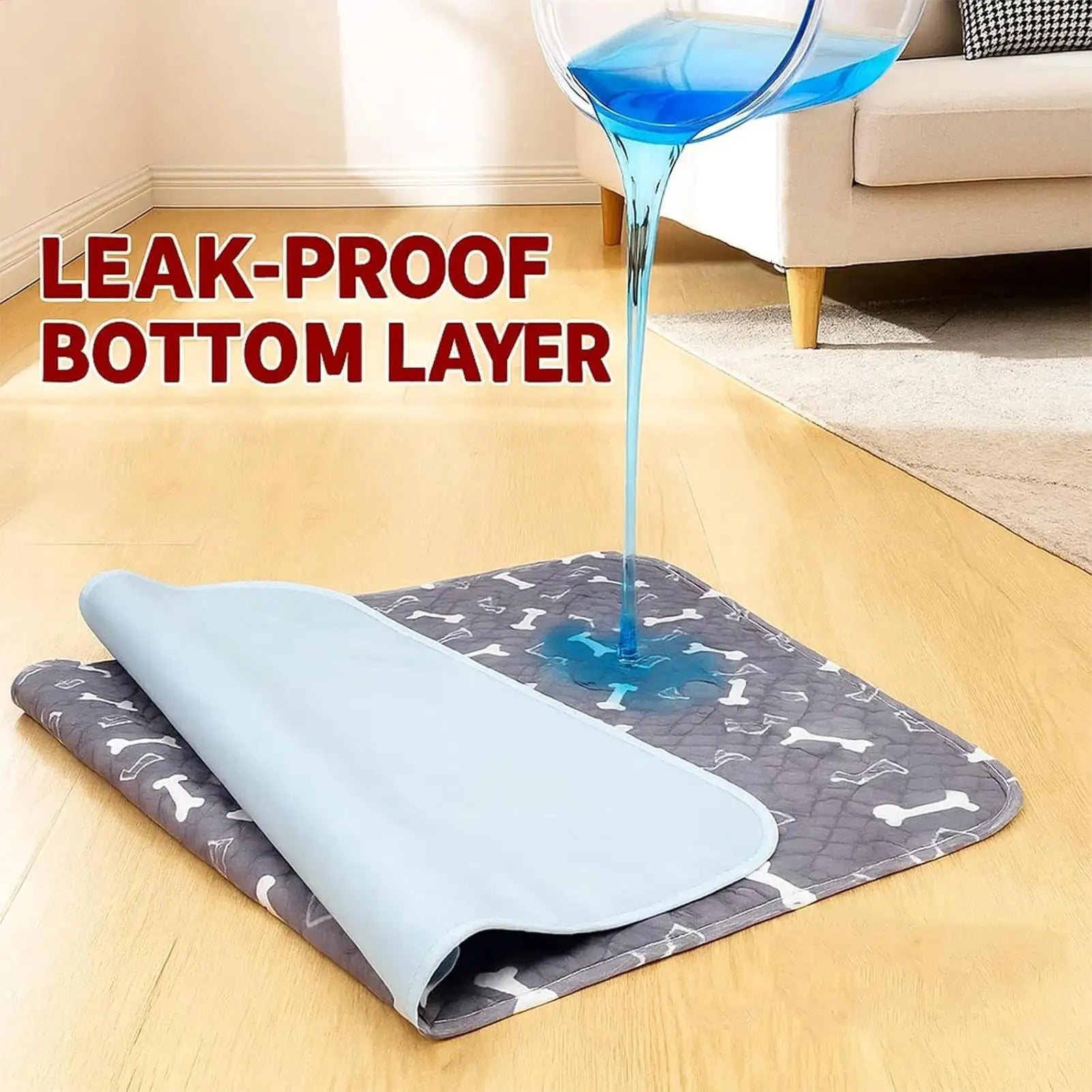 Washable Dog Pee Pads Fast Absorbent Training Mat Leak-Proof Non-Slip Pet Training Pads Reusable Puppy Pee Pads for Home Travel