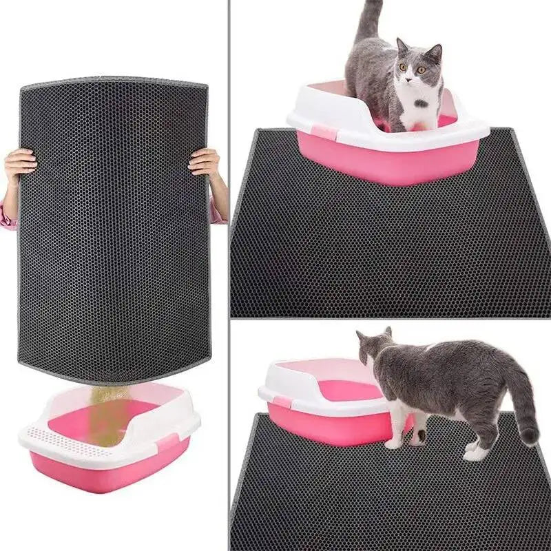 Double Layer EVA Cat Litter Pad EVA Proof Kitty Mat Honeycomb Urine Double Cat Waterproof Layer Litter Box Skidproof Soft