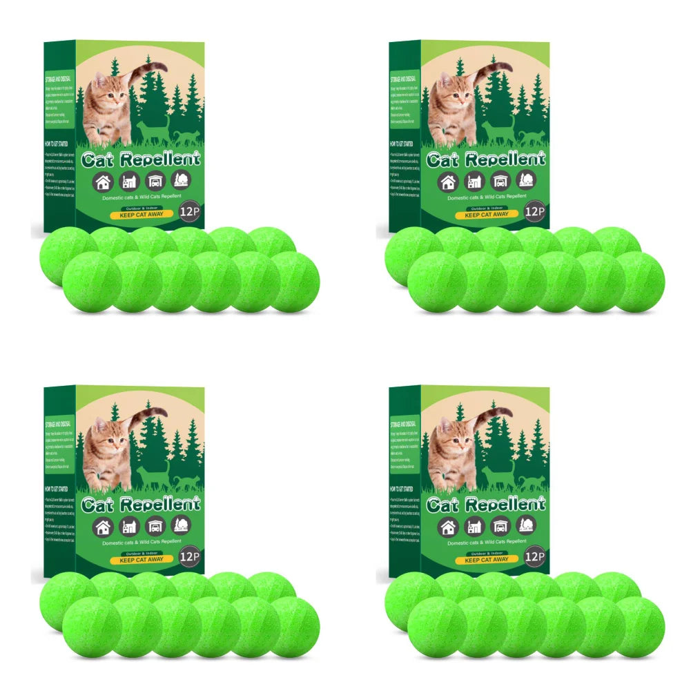 12-48PCS Cat Deterrent Ball Repel Catnip Ball Train Pet To Reduce Furniture Damage Natural Ingredients For Yard Garden Lawn