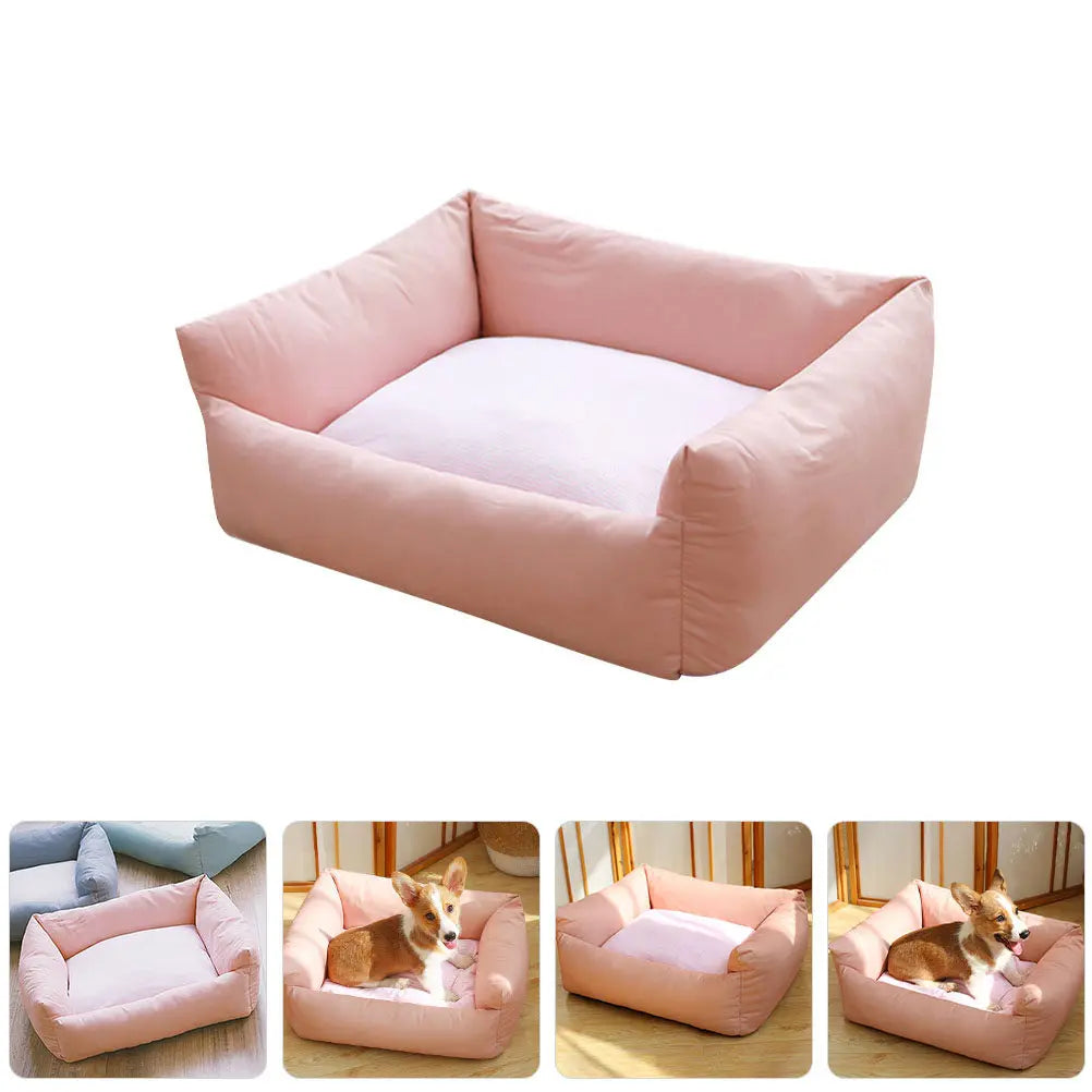 Puppy Cat Bed Warm Sleeping Nest Removable Washable Cotton Pet Bed for Small Dogs Cats Comfortable Non-Slip Summer Cooling Sleep